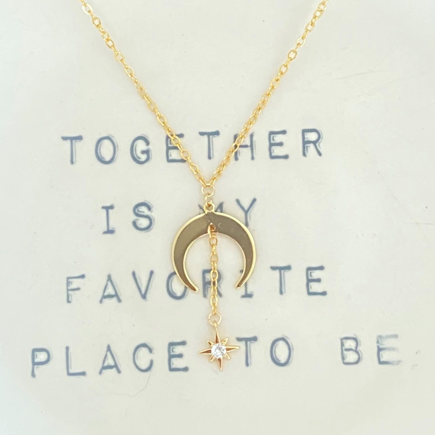 Crescent Moon & Star gold filled necklace