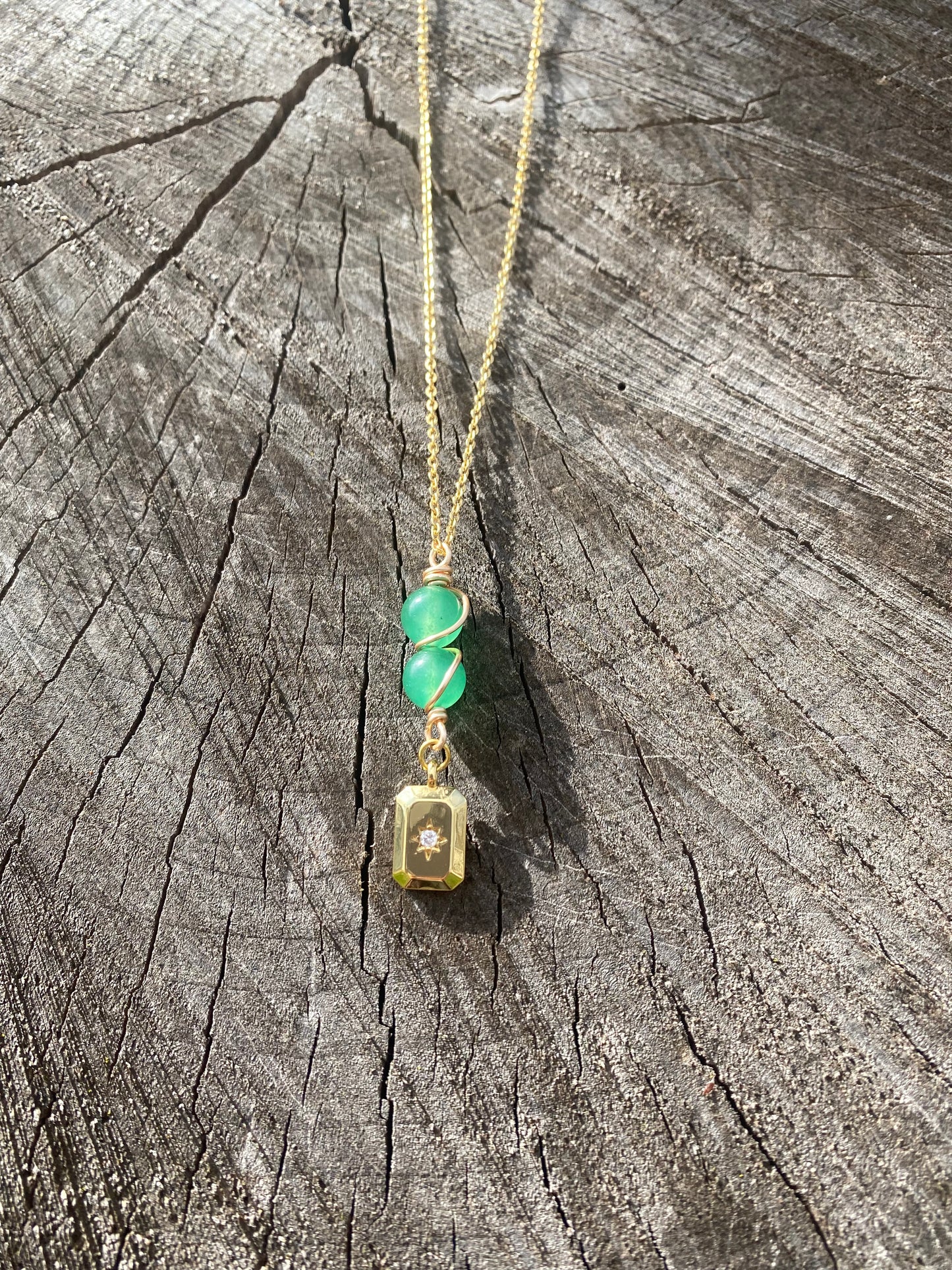 Gia Aventurine star necklace