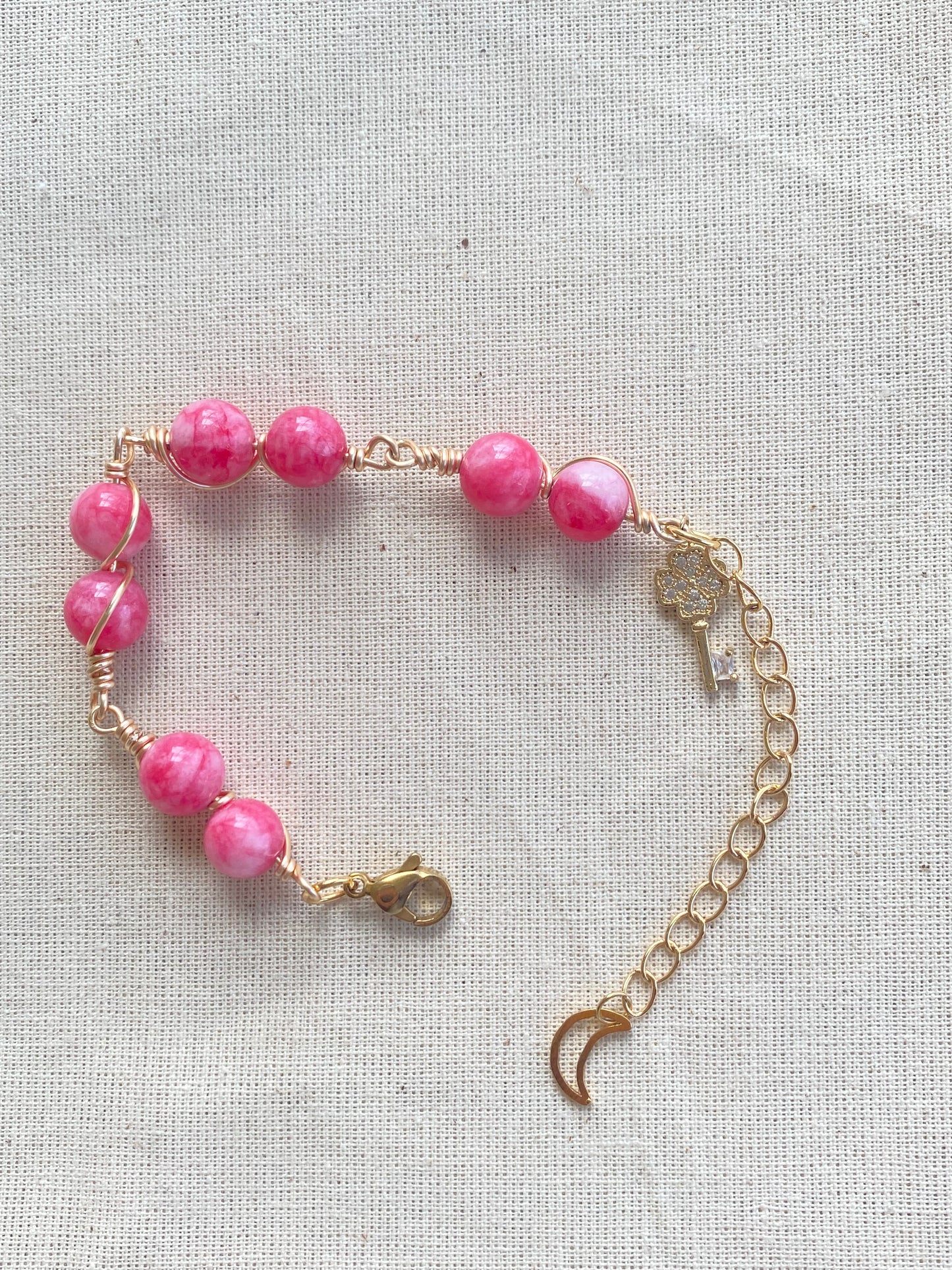 Jubilee Pink Jade bracelet