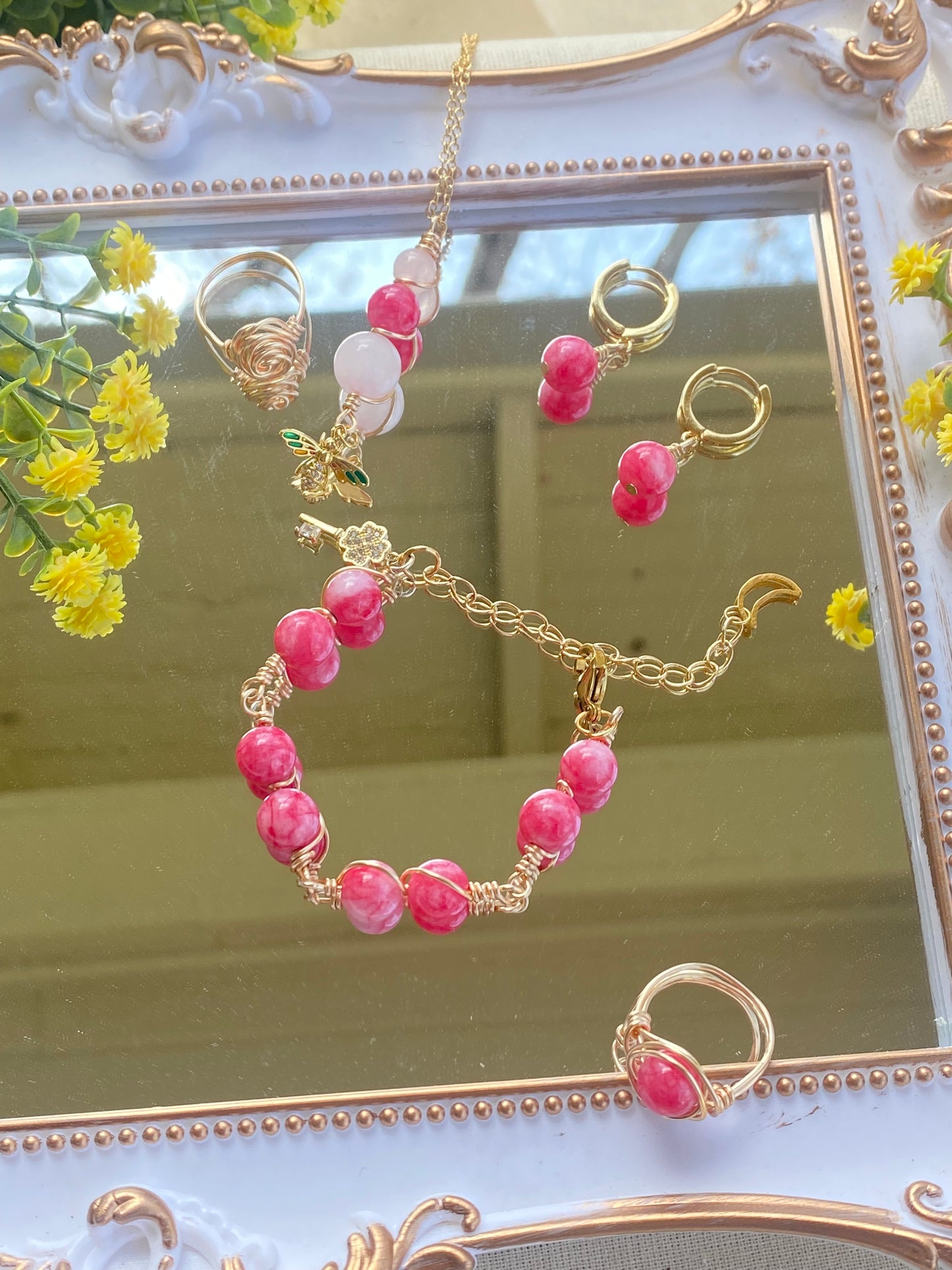 Jubilee Pink Jade bracelet