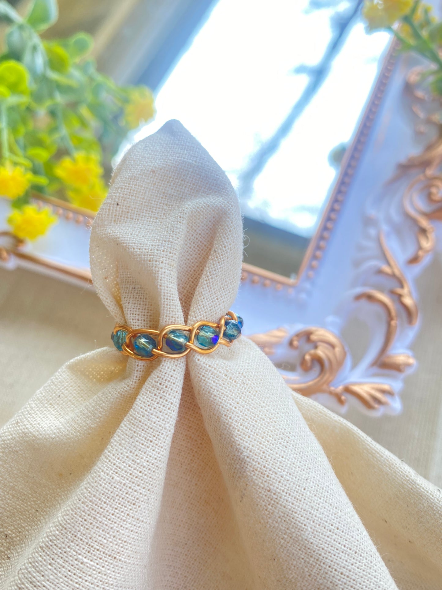 Tiny Stone Braid ring