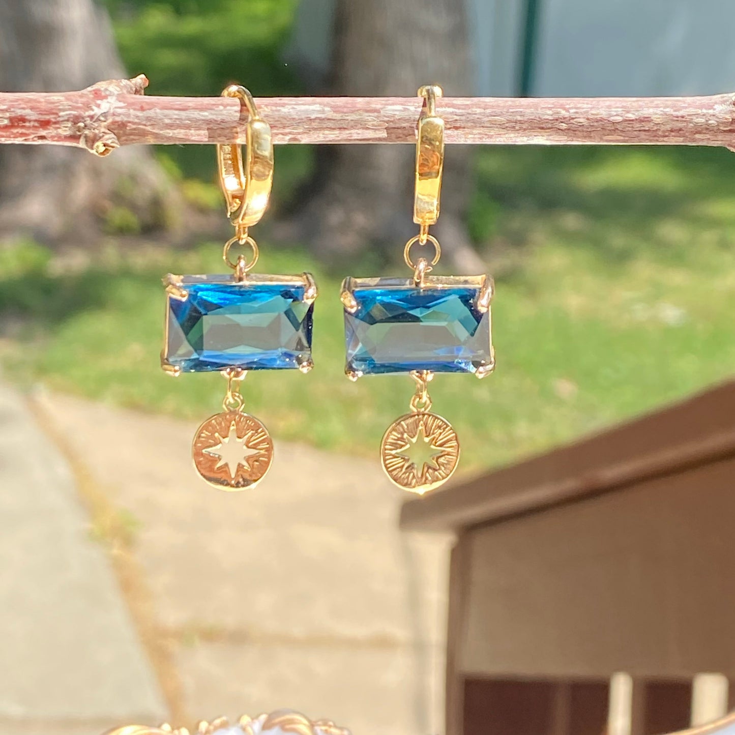 Sea Glass Under the Stars huggie earrings