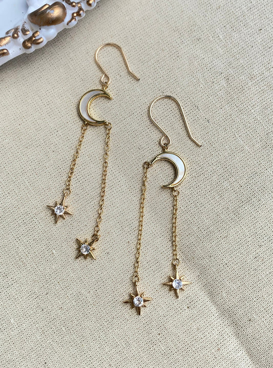 Under The Stars & Moon dangle earrings