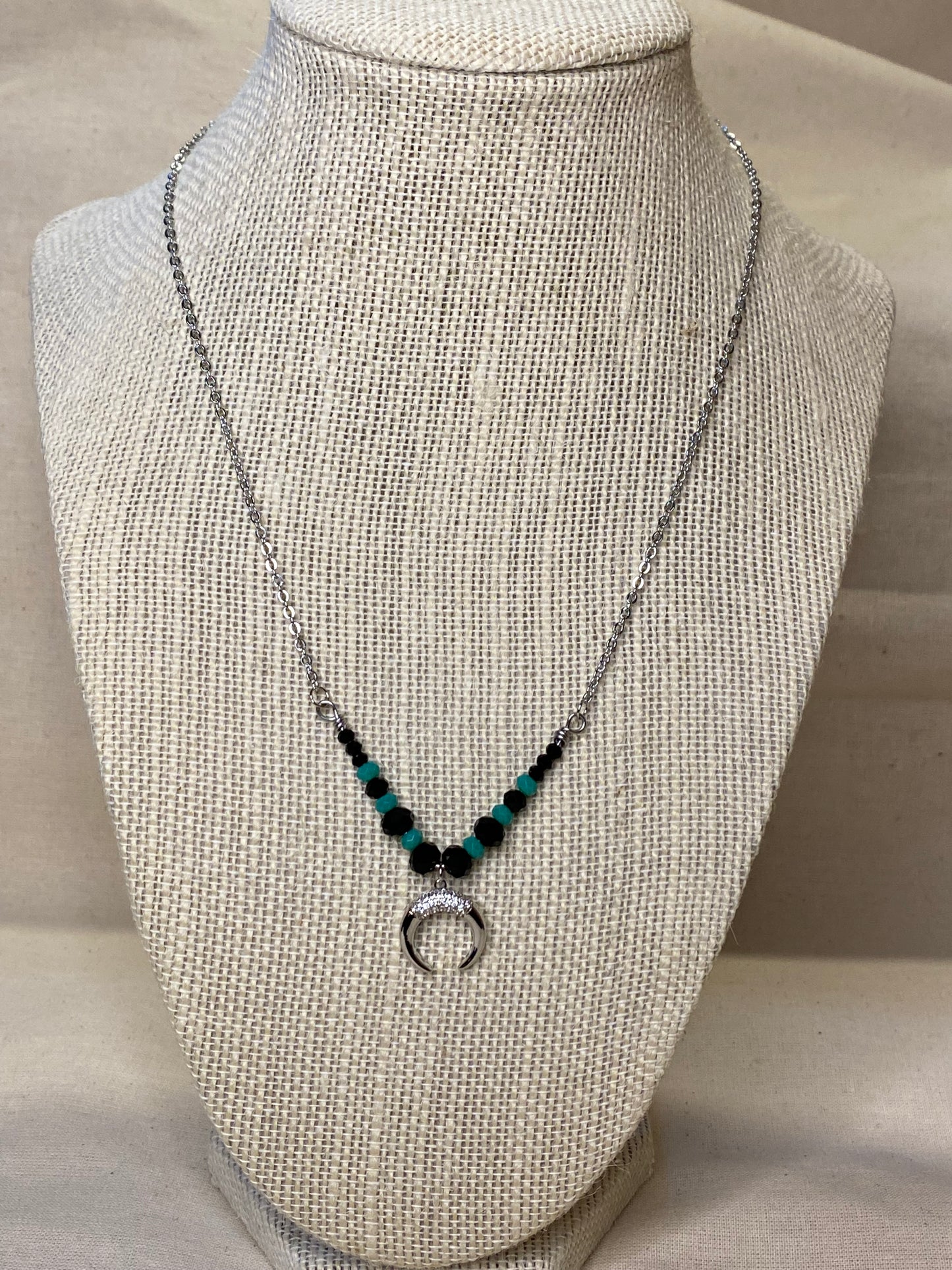 Crescent Moon silver necklace