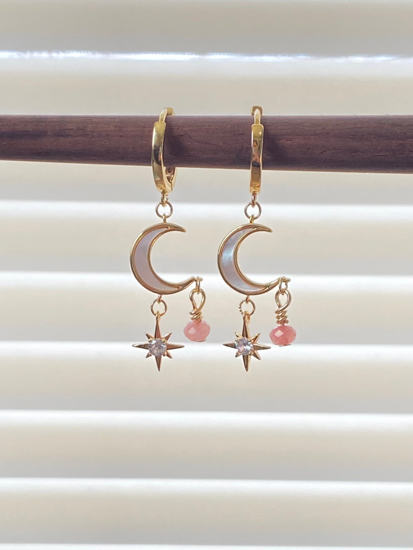 Moon Huggs Star gold filled earrings