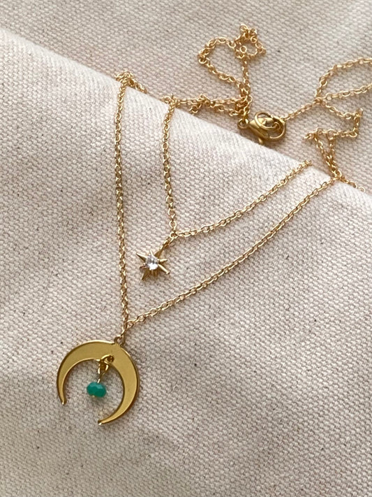 Wish Upon Moon & Star necklace