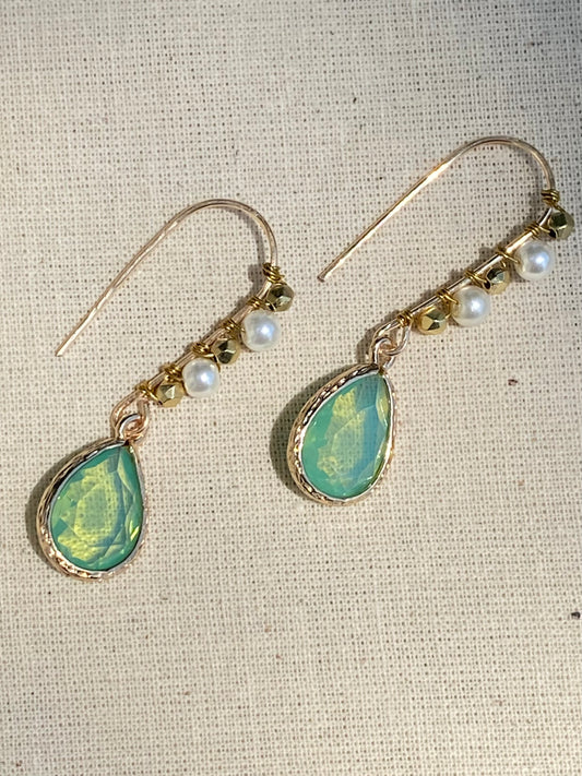 Glass Pearls in the Aqua earrings